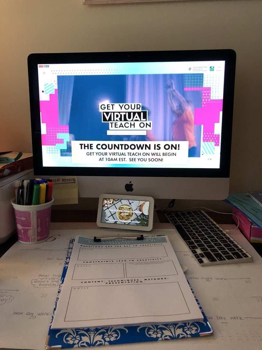 Let’s do this!! GYVTO Day 2!!! I’m so pumped!!!! Today’s lineup is INSANE!!!! #GetYourVirtualTeachOn #GetYourTeachOn #heyhopeking #heywadeking