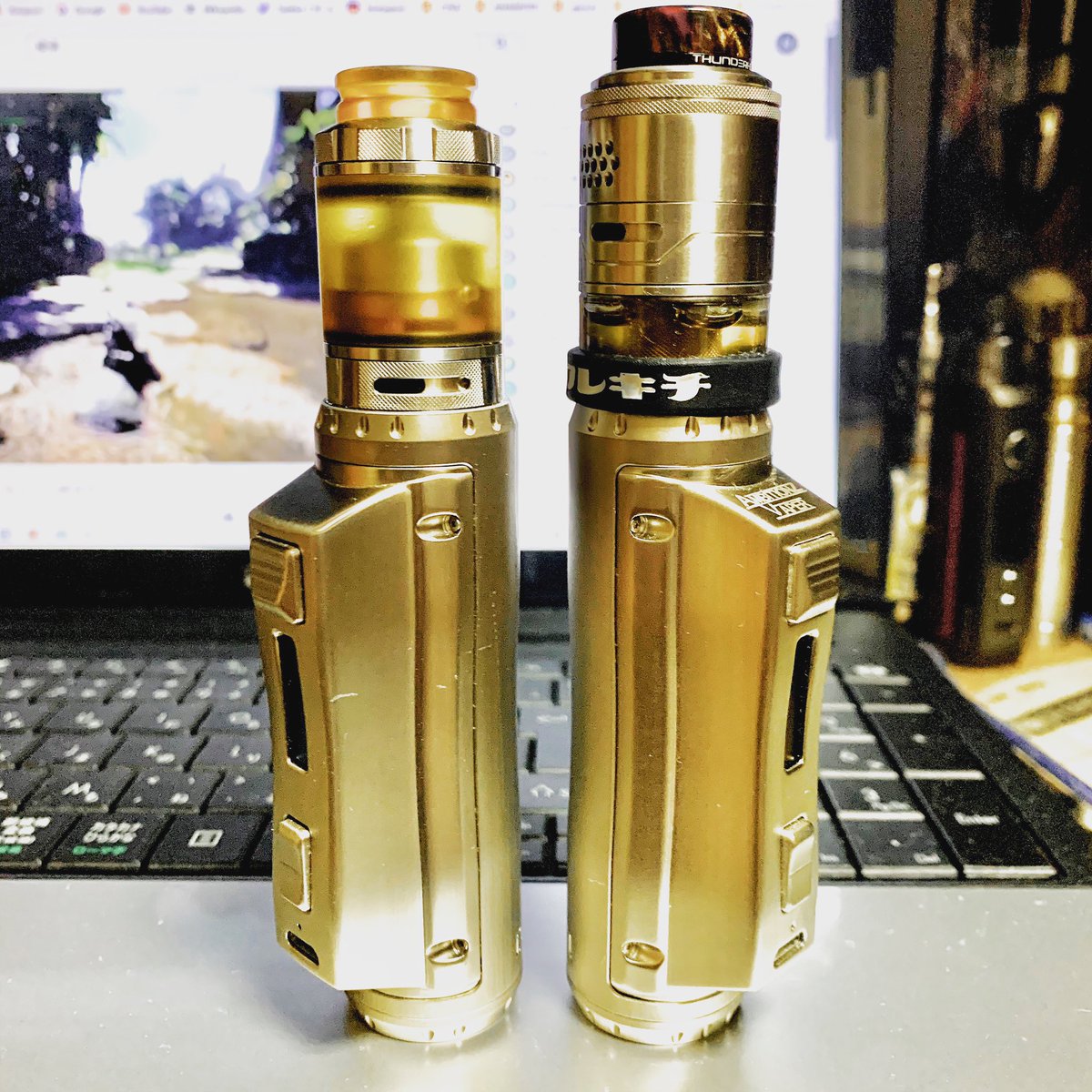 Rakumaru77's tweet image. #vape 
#ehpro 
#coldsteel100
#hellvape 
#destinyrta 
#thunderheadcreations 
#taurenmaxrdta
#highpowerbros 
この手のセッティングって慣れてないんですよ。好きですけども。
