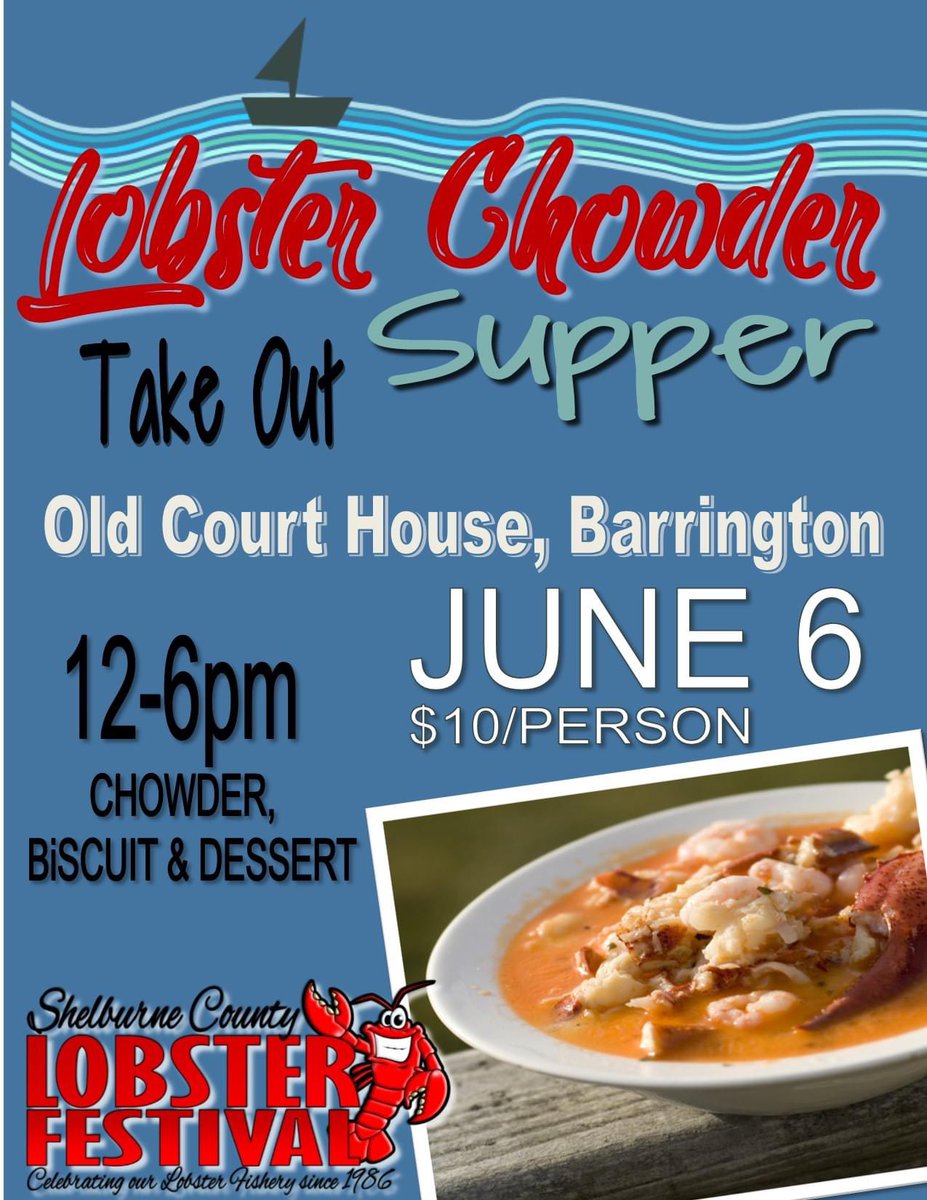 Shellabrate Lobsterfest! Get your lobster on and support a local non-profit at the same time!  Take out homemade lobster chowder! Contactless payment available via tappable debit/credit or etransfer plus #10% off lobster items in our gift shop! #lobsterfest <a href="/VisitBarrington/">VisitBarrington</a>