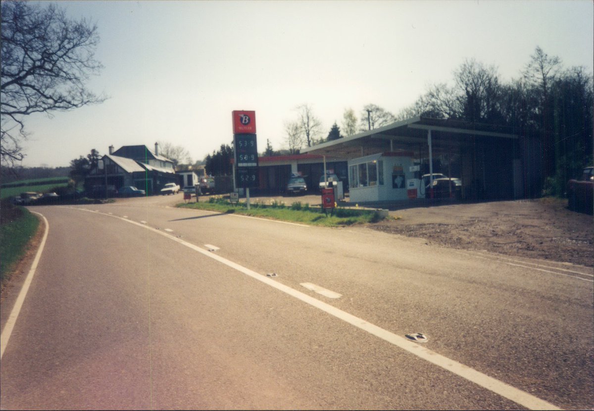 Day 162 of  #petrolstationsButler, Yarcombe Coachworks, Yarcombe, Devon, 1995  https://www.flickr.com/photos/danlockton/15634207424Just in Devon, on the A30 east of Honiton. The garage had an lozenge-shaped British Leyland sign on a pole up right up to the 2000s, which of course I never photographed.