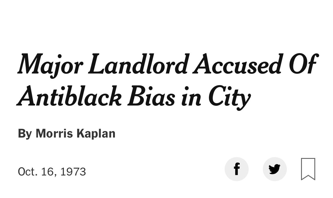 2. Trump’s first mention in the New York Times was for an article in 1973 about his “alleged discrimination against blacks in apartment rentals.”