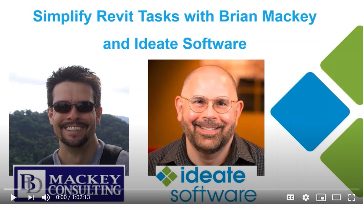 IdeateSoftware's tweet image. We hope you&apos;ll enjoy watching this webinar as much we did working on it with Brian Mackey @TheRevitGeek 
youtu.be/7xOCNMnE__Q

#RevitExperts #BIMexperts #RevitTips