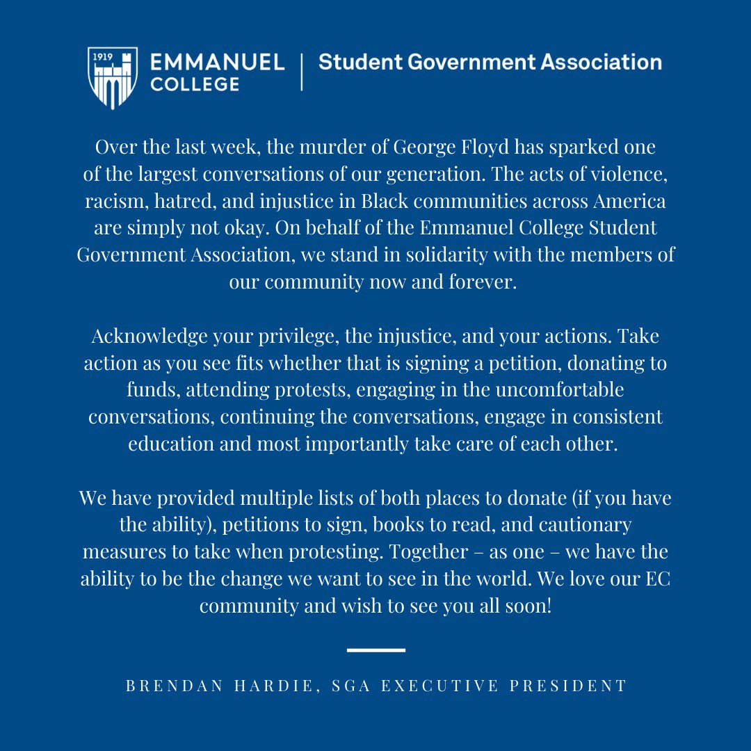 Emmanuel College SGA tweet media