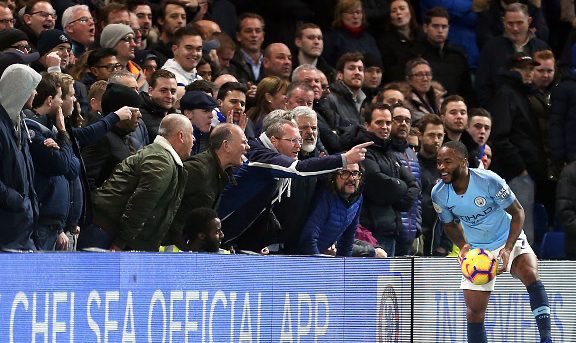 Racist abuse from the stands at the Chelsea vs City game.  @sterling7 responding the way a champion does.