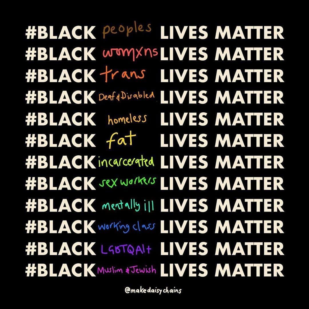 EqualityJa's tweet image. #BlackLivesMatter #IntersectionalityMatters #BlackoutTuesday

🎨: makedaisychains (IG)