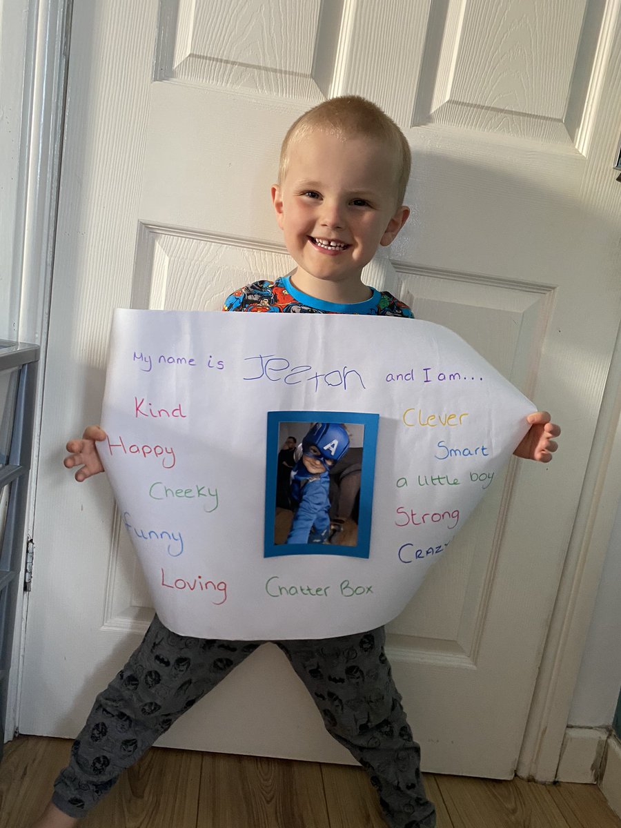 JacquiBevan's tweet photo. @MpNursery Jeston and I had a go at the positivity challenge this afternoon. We’ve both really enjoyed it. Lots of lovely words from myself and him 💙💙 xx #teamnursery #positivitychallenge #buildthemup #mybestboy https://t.co/tzRLENE3JE