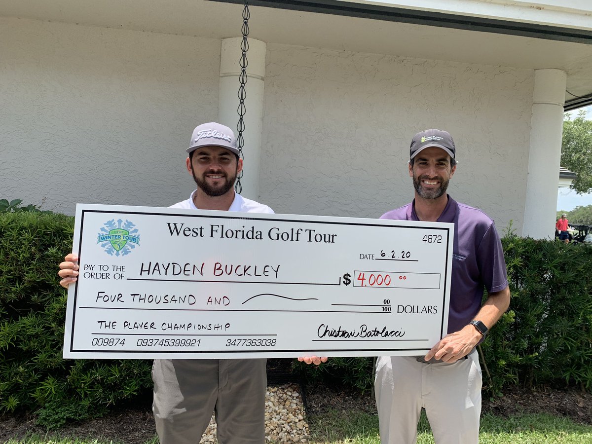 WestFloridaGolf's tweet photo. Congrats @hbuckley13 Well on your way to a great summer! 

#westflorida #cashmoney https://t.co/YFZwI8UqnZ