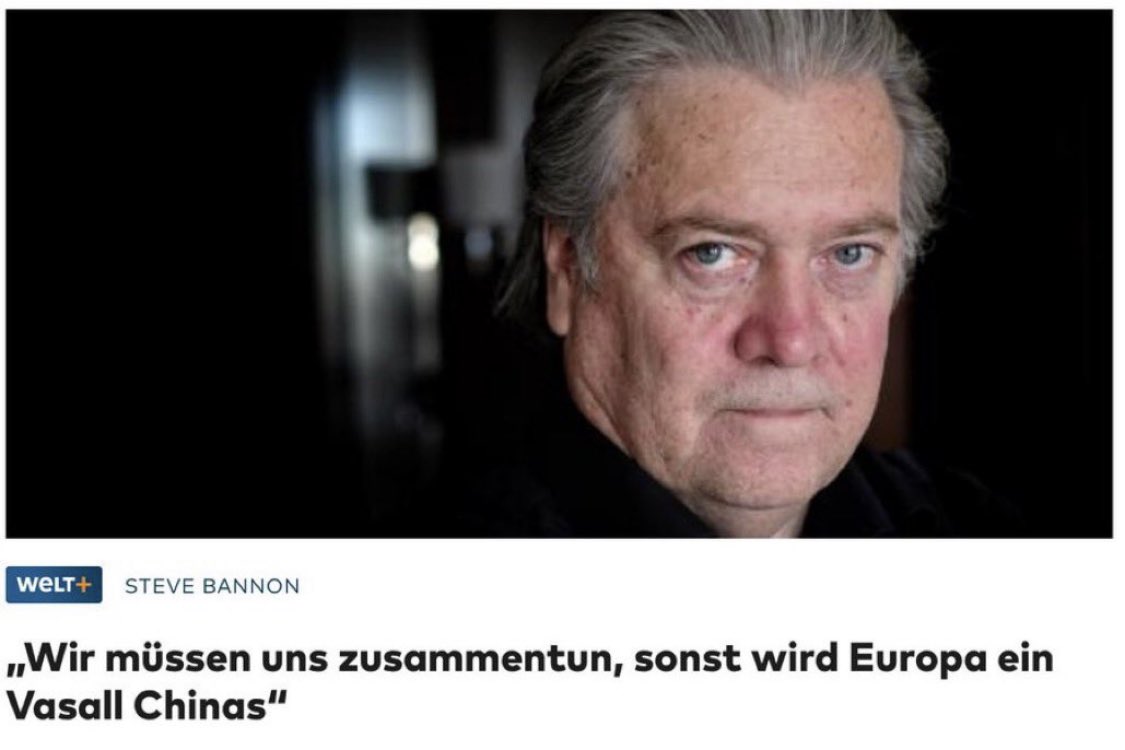 Ohne die @Welt wüßten wir gar nicht, was uns der Faschist Steve Bannon alles sagen will.