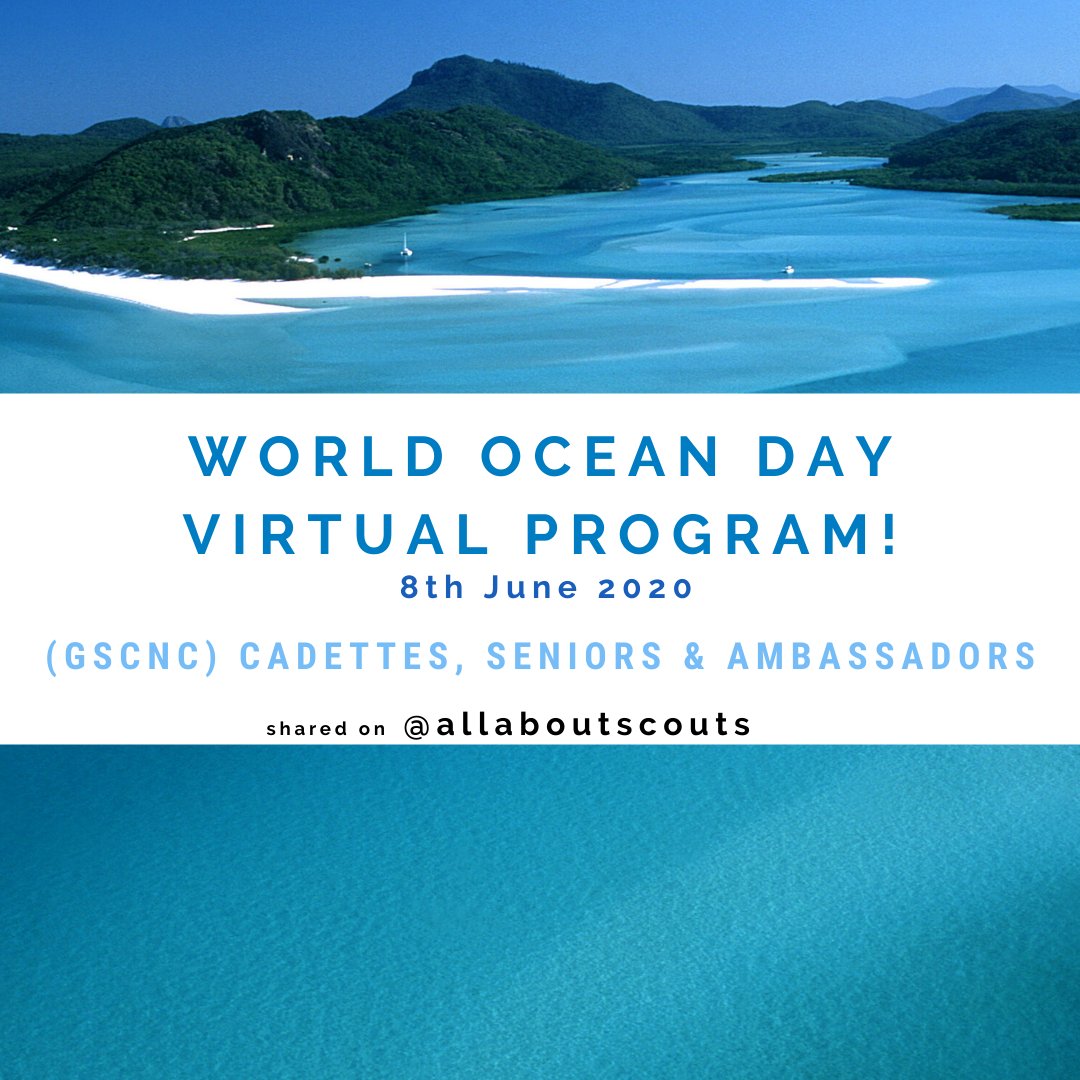 allaboutscouts's tweet image. World Ocean Day Virtual Program on 8th June 2020 for @GSCNC cadettes, seniors &amp;amp; ambassadors @girlscouts. 
register.gotowebinar.com/register/72921…
#allaboutscouts #worldoceanday #virtualscouting #scoutingathome #june #gscnc