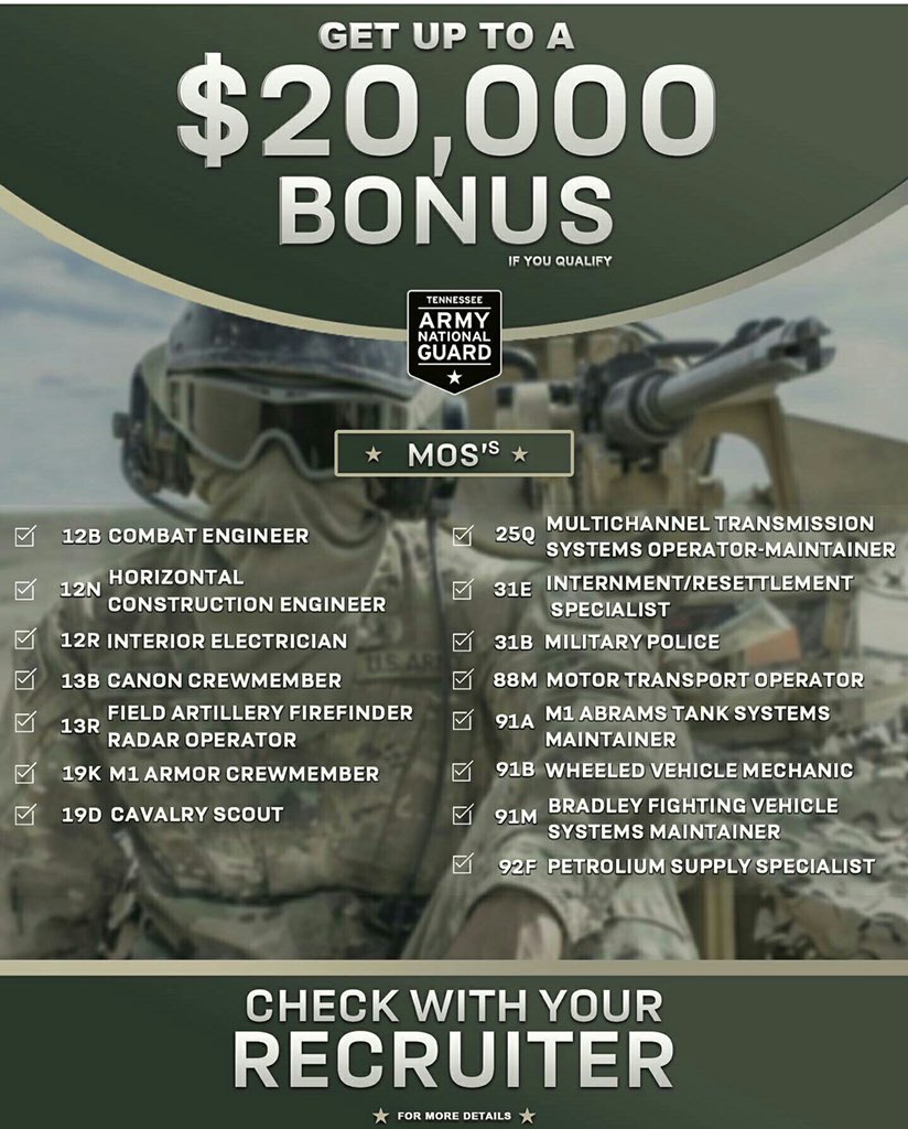 Opportunity knocks! (And it also looks a little like $20,000!) Serve part time with us and get 100% tuition and fees to any state public college in Tennessee! Want to learn more? DM now!