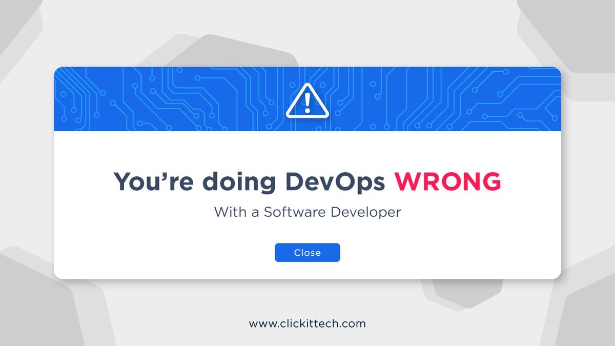 ClickIT_Tech's tweet image. Have you ever adopted DevOps practices from your Software Development team? 👀
Then, you’re doing DevOps wrong ❌
youtube.com/watch?v=IIhUwO…
#DevOps #DevOpsBestPractices #DevOpsAdoption