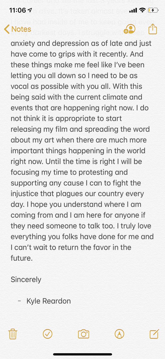 RunNowhere's tweet image. A message from @kylereardonfilm