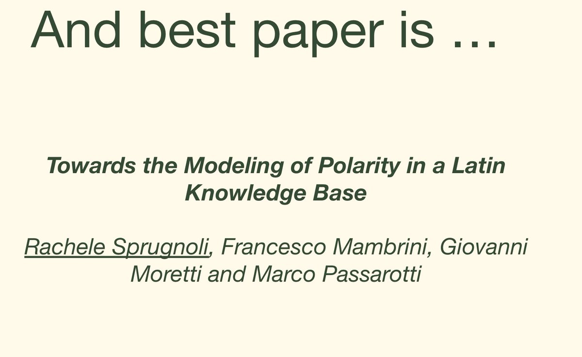 WHiSe (@whiseworkshop) on Twitter photo And the best paper of WHiSe III is ...
<a href="/RSprugnoli/">RacheleSprugnoli - @RSprugnoli@hcommons.social</a> <a href="/FrancMambr/">Francesco Mambrini</a> #eswc2020 #whise2020 And the best paper of WHiSe III is ...
<a href="/RSprugnoli/">RacheleSprugnoli - @RSprugnoli@hcommons.social</a> <a href="/FrancMambr/">Francesco Mambrini</a> #eswc2020 #whise2020