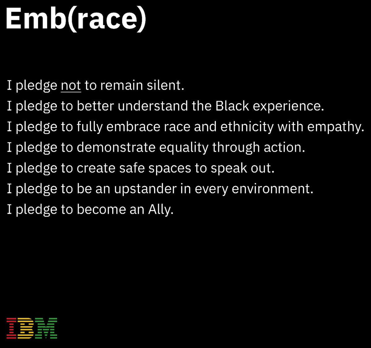 TomRosamilia's tweet image. It is time for us to stand together against racism. I proudly join IBM in taking this pledge to stand with my Black colleagues. I hope you will join me. #IBMTogether #BeEqual