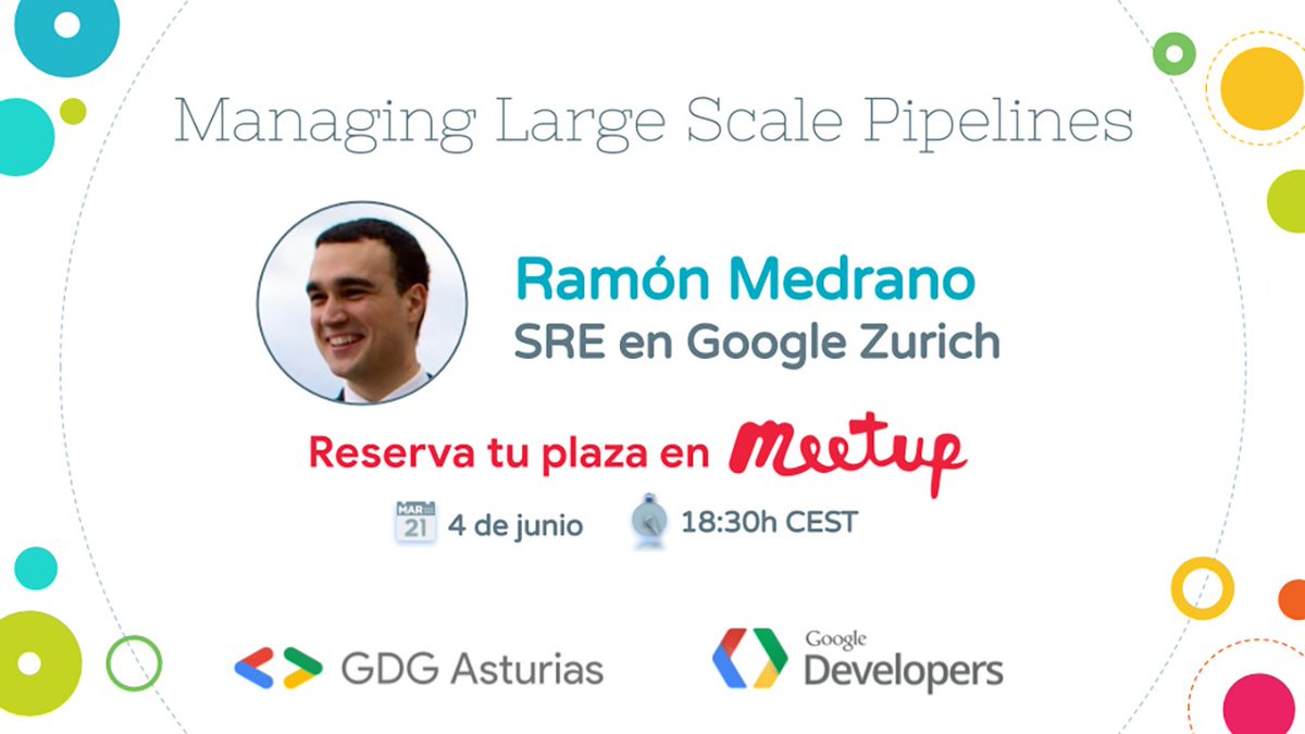 GdgAsturias's tweet photo. 📌¿Quieres aprender sobre #Pipelines #Batchjobs, #DataSets, #DataFreshness?
-> Únete a nosotros este Jueves y @rmedranollamas SRE en #Google Zurich te lo contará cómo gestionar Large Scale Pipelines.
🗓️ Jueves 4 de Junio
⏰18:30h CEST
🔗 https://t.co/omx6gLtWb8
@GDG_ES https://t.co/5FA5yrMxHz