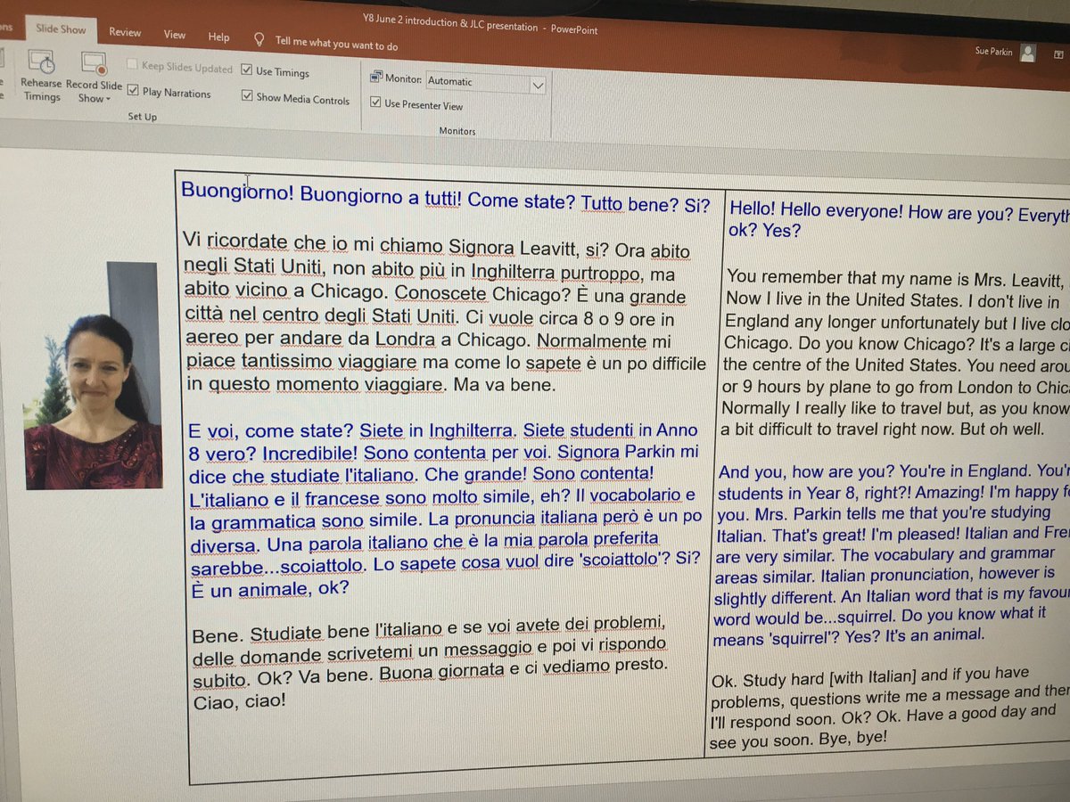 YMS_Languages's tweet photo. Y8 MFL challenge has been launched. We are going to learn a new language- Italian🇮🇹. Signora Leavitt started us off with a video message, kindly providing us with a transcript in Italian and English. Now Y8 have gone off to study First Words in Italian on their uTalk App. #uTalk https://t.co/e0S6cmo8Gw