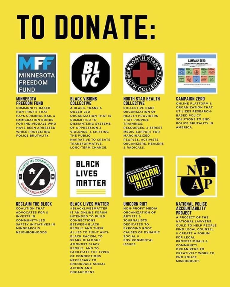 taylormarief's tweet image. Please don’t just post your black square today without taking an action. Today I’ve chosen to donate to @reclaimtheblock. Here are some other things you can do: 

(info graphics by @nickisun)