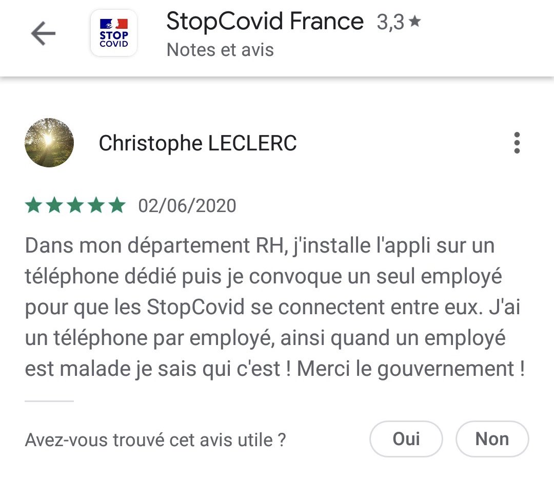 Je crois que j’ai trouvé le commentaire le plus utile sur #StopCovid !