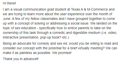 Yours_Truly's tweet photo. @iamjohnoliver We need your help! Grad students are looking to revolutionize how parents address Sex Ed through comedy. We would love to have a few moments of your time! https://t.co/YctAqHbSid