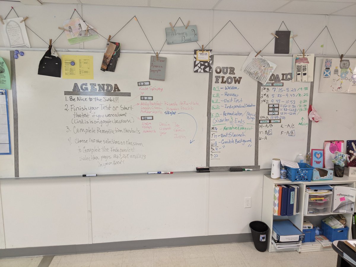 Sad to walk in and see our classroom agenda and plans from March still on the board. 🙄
