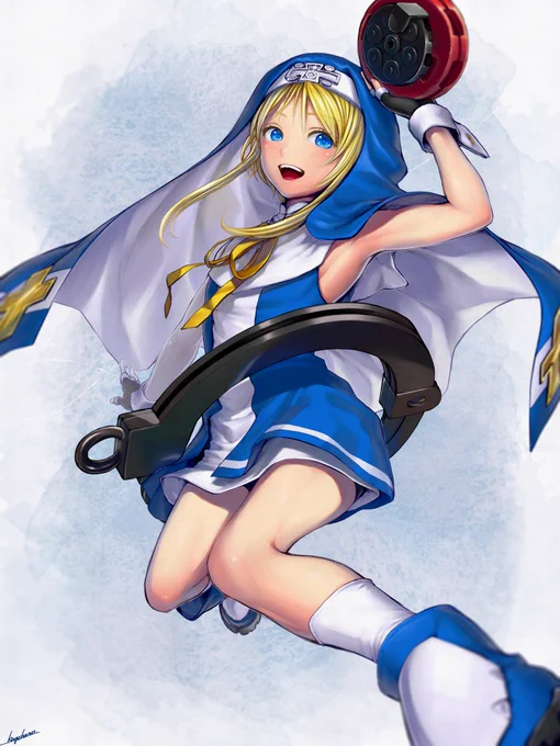#格ゲーキャラ描こうぜ
このタグをちらっと見かけてしまい衝動で描いたブリジット 