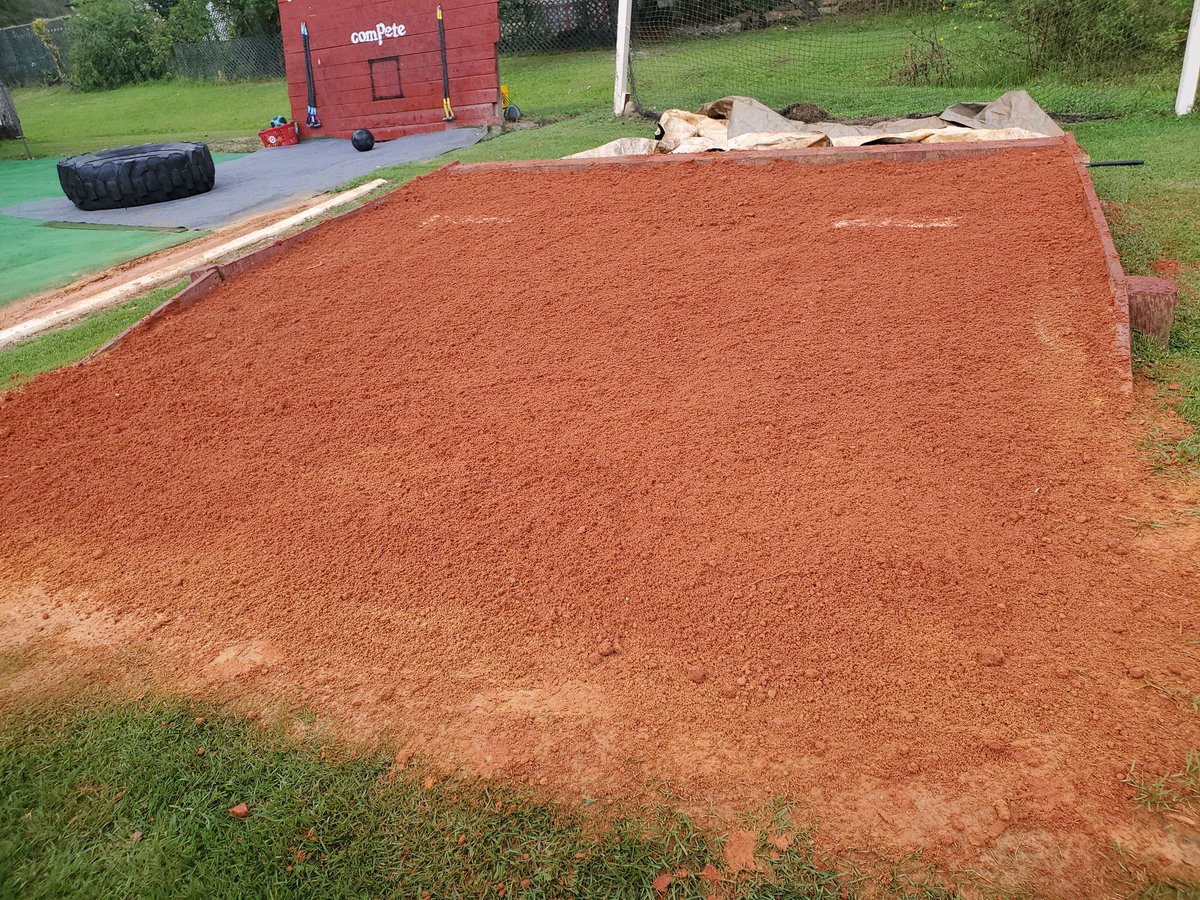 baseballcoast12's tweet image. Mound redone with new clay ready for bullpen