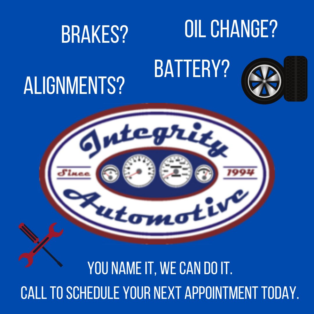integrityautoin's tweet photo. You name it, we can do it. Call and make your next appointment today! 317-573-0107 https://t.co/LLfppva1UE