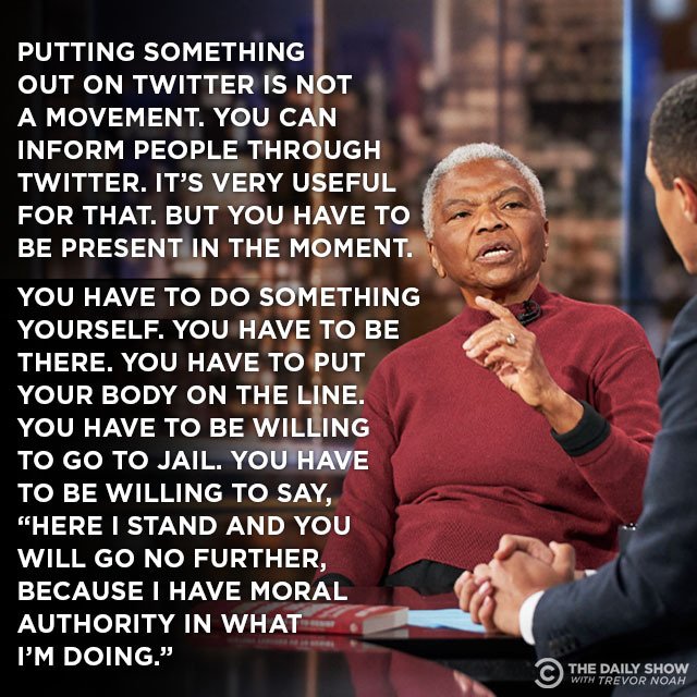 TheDailyShow's tweet image. Historian @DrMFBerry on how to take your activism beyond the timeline. Full interview: on.cc.com/3gFvDeO
