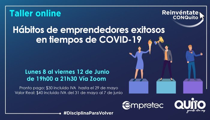 empretec_ec's tweet photo. ¡Última semana de inscripciones! Conoce los comportamientos más relevantes para el crecimiento o creación de tu emprendimiento en tiempos de COVID-19. Inscripciones: https://t.co/x6yPUIv6jn https://t.co/0aCNmy3PQx