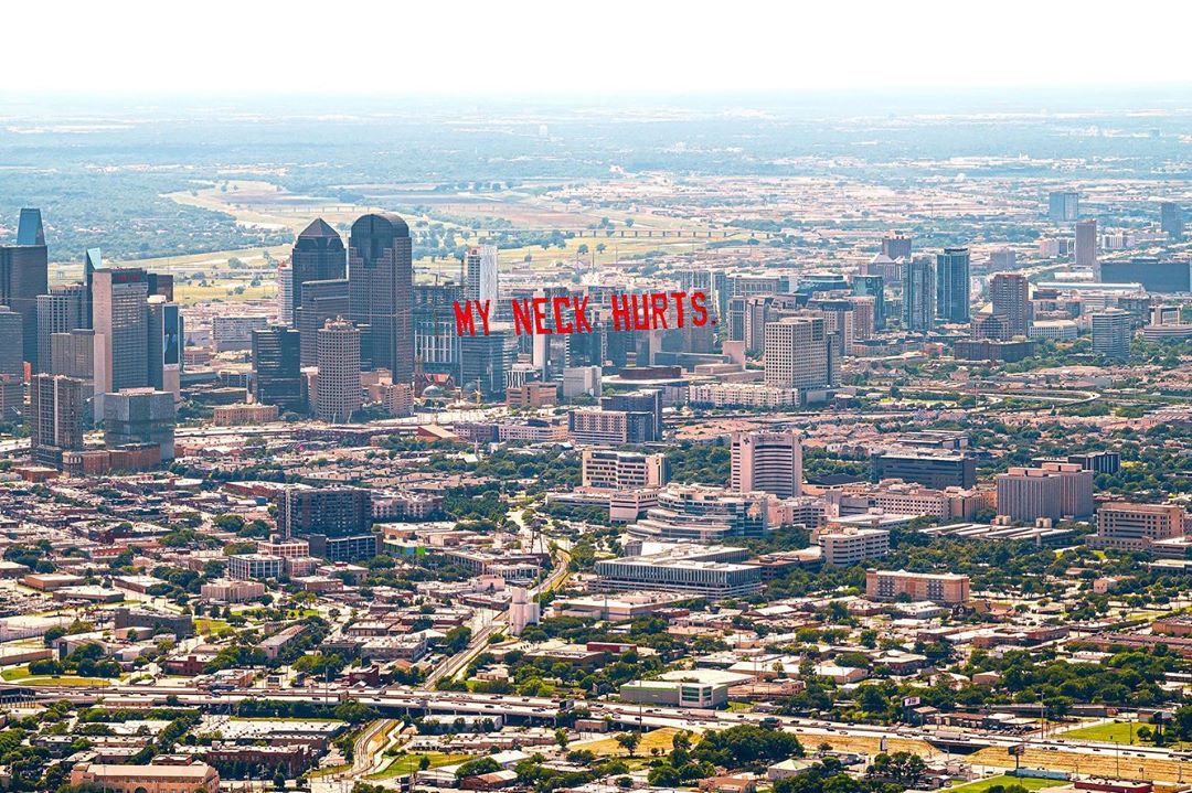 Complex's tweet image. Dallas artist flies George Floyd's final words across skies of U.S. cities: bit.ly/2Mm6GHn