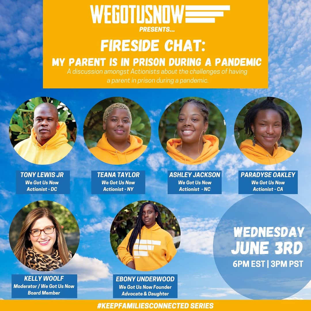 MY PARENT IS IN PRISON DURING A PANDEMIC ‼

▪️Did you know? 
For the first time in 25 years the Federal Bureau of Prisons went on a national lockdown on Monday, June 1, 2020

**JOIN US **
🗓:: WED 6/3
⏰: 6pm ET
📍: REGISTER- tiny.cc/We_GotUsNow_Fi…