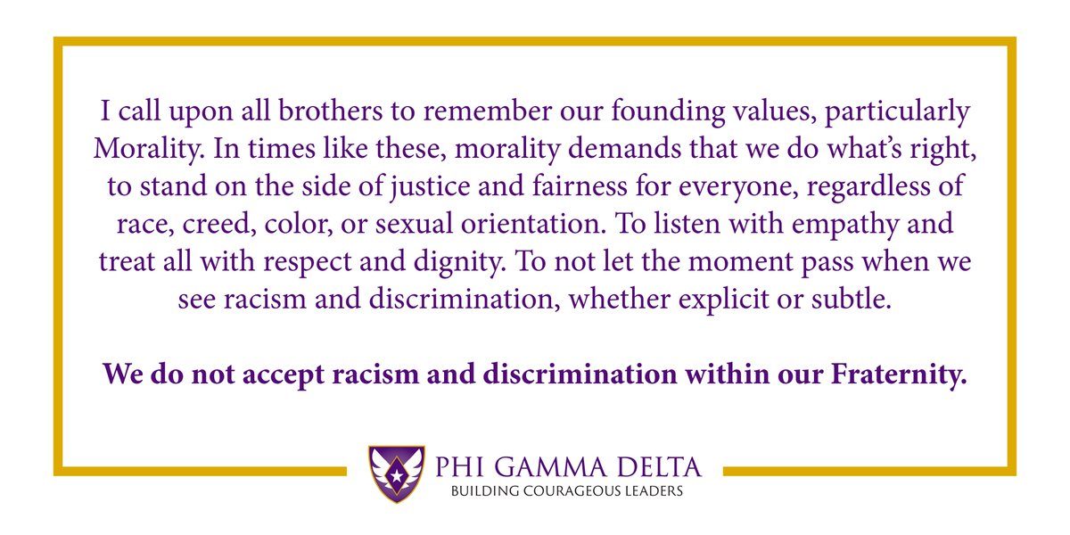 Read the full message from our Executive Director that was shared with the brothers of Phi Gamma Delta.

phigam.org/document.doc?i…