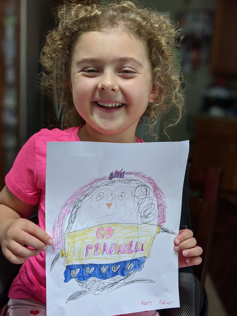 Gel pens are a fun way to create your #schoolmascot Avery used lines, shapes and colors to create Izzy the Penguin @MrsGordon_ART 
<a href="/PDSD_Pennell/">Pennell Penguins</a> #pennellproud