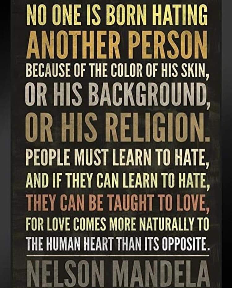 pjohns1219's tweet photo. We can't end racism overnight but we can start to make changes today. We all have a responsibility to make changes. Loving one another is a great start. https://t.co/bQrbozpDw5