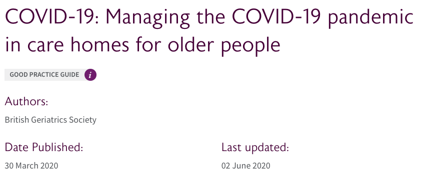 Adam Gordon MBE (@adamgordon1978) on Twitter photo Updated <a href="/GeriSoc/">British Geriatrics Society</a> on managing the COVID-19 pandemic in care homes for older people now online. We now include advice on cohorting and zoning, visiting policies, managing anticipatory medicines, walking with purpose and subcutaneous fluids and oxygen. bgs.org.uk/resources/covi… Updated <a href="/GeriSoc/">British Geriatrics Society</a> on managing the COVID-19 pandemic in care homes for older people now online. We now include advice on cohorting and zoning, visiting policies, managing anticipatory medicines, walking with purpose and subcutaneous fluids and oxygen. bgs.org.uk/resources/covi…