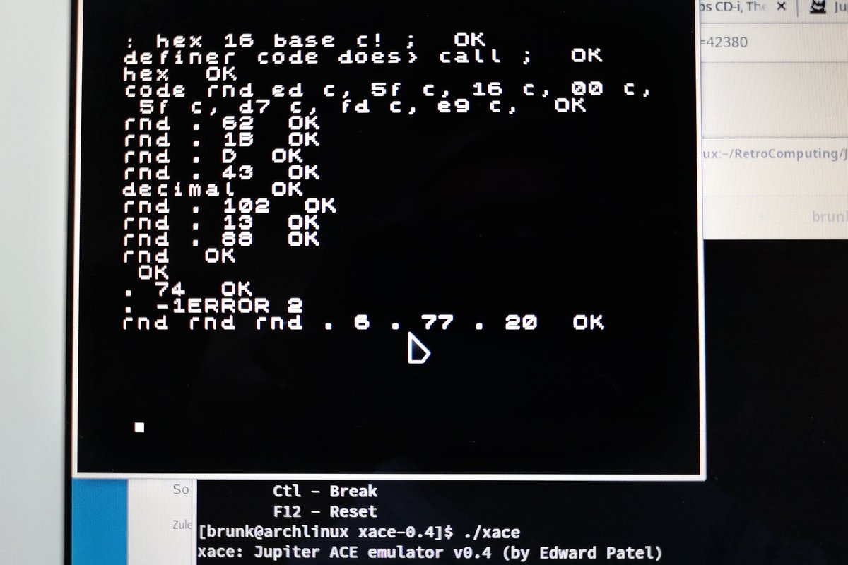 jubrunk's tweet image. Grin 😬 like in the good old days back in the #80ths as I&apos;ve dreamed of #opcodes by night and spoke #Klingon by day 👾 *)

Hacked some crude #8bit #z80 code in mind and transcoded by hand to #HEX to get a #RNG in #Forth 

*) Just kidding, never spoke Klingon as youngster 🤭