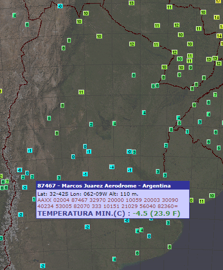 ofimet's tweet photo. #Tiritando
Empezó el trimestre frío del año (JJA) y repasamos las mínimas de ayer lunes 1/6: Destacan Mcos Juárez -4°5, Gral Pico -4°, Laboulaye -3°4, Santa Rosa -2°5 (mínimas del año hasta ahora), Junín -1°5 y Rosario -1°4. En Esquel se midieron -10°4 el sábado (30/5). https://t.co/sZV4Lmp9LR