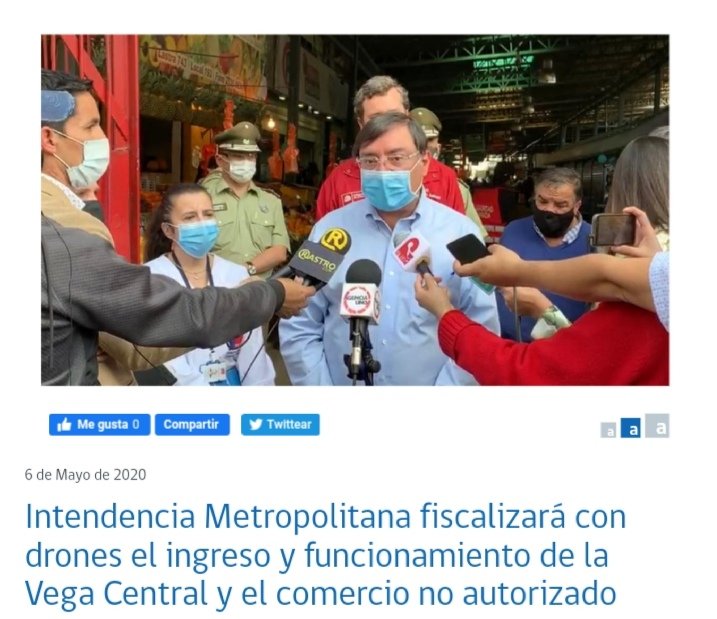 Intendente @FelipeGuevaraSt la situación en perímetro de #TirsoDeMolina y Pérgola Santa María es insostenible. 0 presencia de <a href="/Carabdechile/">Carabineros de Chile</a> menos del Ejer. El foco de contagio aumentará con los cientos de personas en las calles. Inspectores de <a href="/Muni_Recoleta/">Municipalidad de Recoleta</a> no dan a basto.
