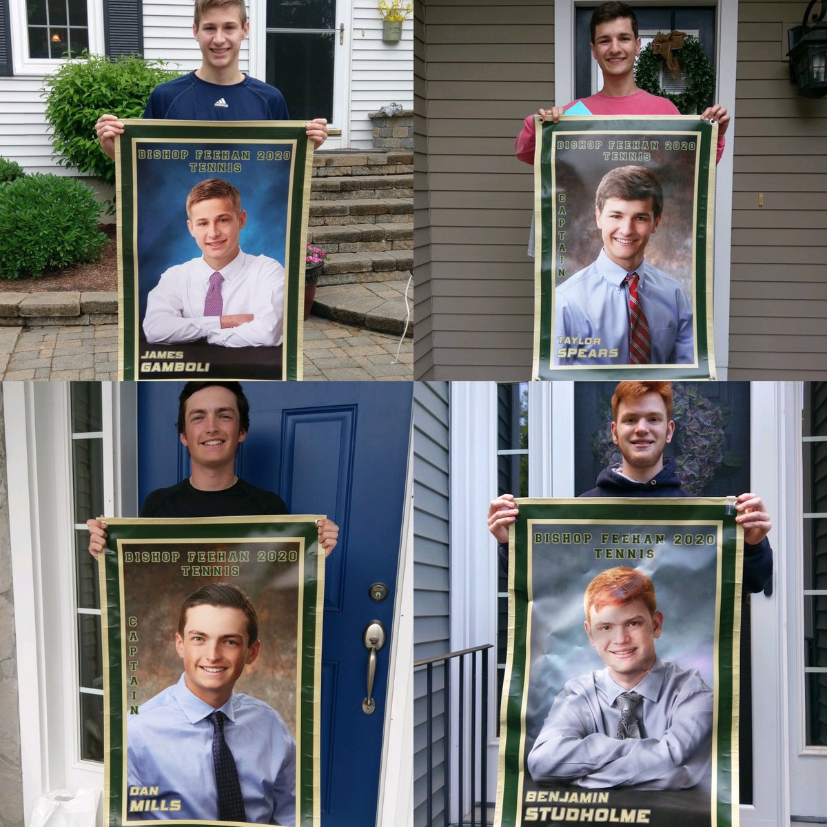 Congratulations to these four tremendous boys tennis seniors! Thank you for your four years of commitment to <a href="/feehan_tennis/">Feehan Boys Tennis</a>! You will be greatly missed! #goshamrocks #undeafeatedandundaunted <a href="/BishopFeehanHS/">Bishop Feehan</a>