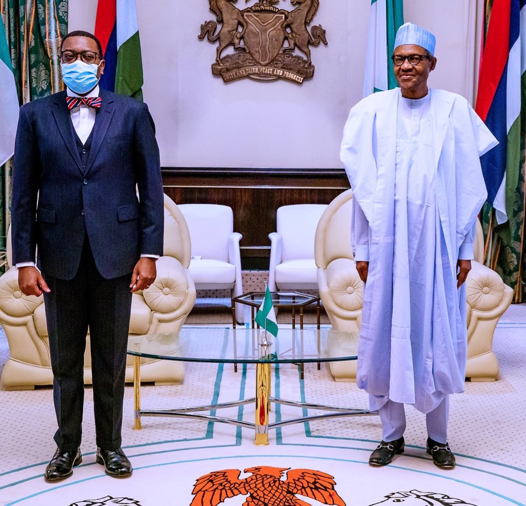 NGRPresident's tweet photo. “In 2015, when you were to be elected for the first term, I wrote to all African leaders, recommending you for the position. I didn’t say because you were a PDP Minister, and I belonged to the @OfficialAPCNg, so I would withhold my support.”—@MBuhari to @akin_adesina, today. https://t.co/0GMtH7F89K