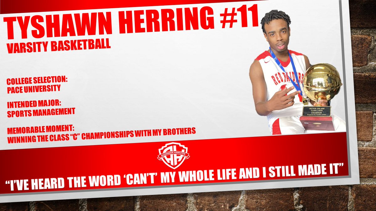 Hamilton Athletics (@redraiderad) on Twitter photo Today is Day 19 of our #SeniorSpotlight series! We honor our final senior student-athlete (for real this time): Tyshawn Herring! I will genuinely miss this young man in the AHHS hallways next year! #Seniors2020 <a href="/eufsd/">Elmsford UFSD</a> <a href="/hamiltonhs/">AlexanderHamiltonHS</a> Today is Day 19 of our #SeniorSpotlight series! We honor our final senior student-athlete (for real this time): Tyshawn Herring! I will genuinely miss this young man in the AHHS hallways next year! #Seniors2020 <a href="/eufsd/">Elmsford UFSD</a> <a href="/hamiltonhs/">AlexanderHamiltonHS</a>