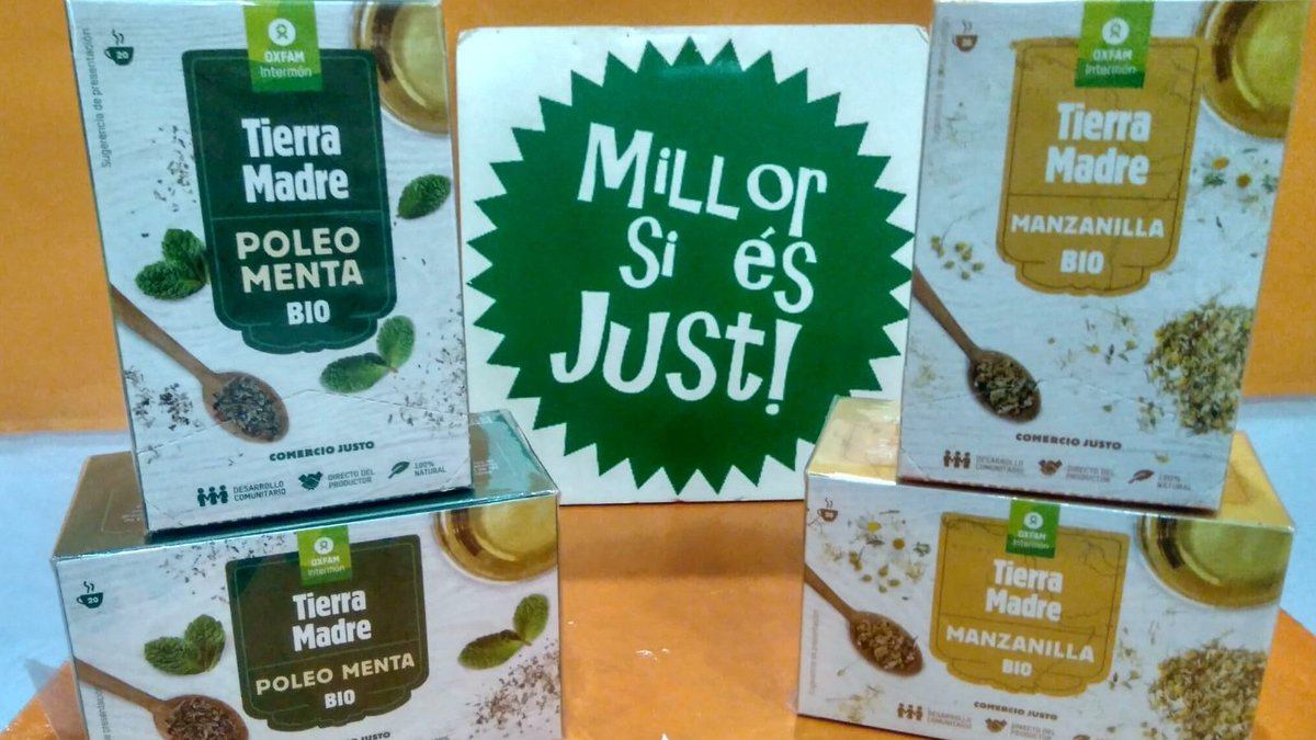 En los tiempos complicados y convulsos que estamos viviendo... te proponemos que disfrutes del exquisito sabor natural en tu taza de la Manzanilla y el Poleo aromático biológicos cultivados en Egipto a orillas del Nilo de @OxfamIntermon #SomosComercioJusto #SomComerçJust https://t.co/x57xprCM2n