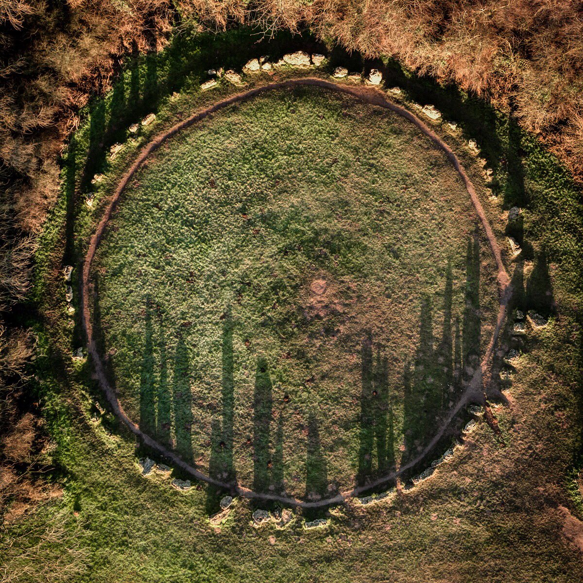 Midwinter sunrise at the Rollright Stones, on the Warwickshire-Somerset border.