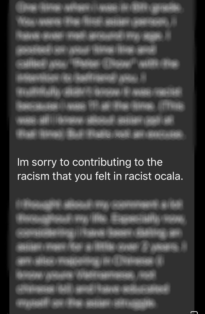 Andy_Vuu's tweet photo. A former classmate sent me an apology for racist comments that they made while we were in school. It’s okay to be wrong. It’s okay to change. I hope this inspires you to become the change you wish to see in the world. https://t.co/N7opTLoP6W