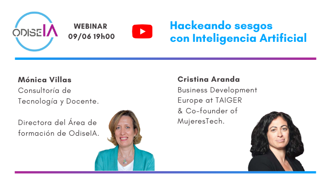 odiseia4good's tweet photo. El próximo 9 de junio tenemos nuevo #webinar y no te lo puedes perder. Nos acompañará @mvillasolmeda la directora del área de formación de @odise_ia y @cris_aranda_ doctora en lingüística y experta en #IA. El tema será "Hackeando sesgos con #InteligenciaArtificial". ¿Te apuntas? https://t.co/KATWz5XHmf