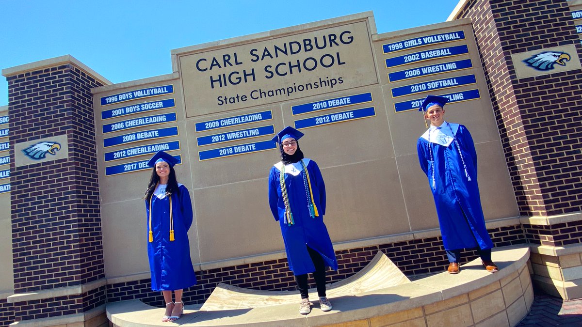 SandburgHS's tweet photo. Recording our Virtual Graduation speeches with these all-stars! We can’t wait for the premiere later this month. #Classof2020 #EliteDaily #D230Proud https://t.co/sFRzO589vL