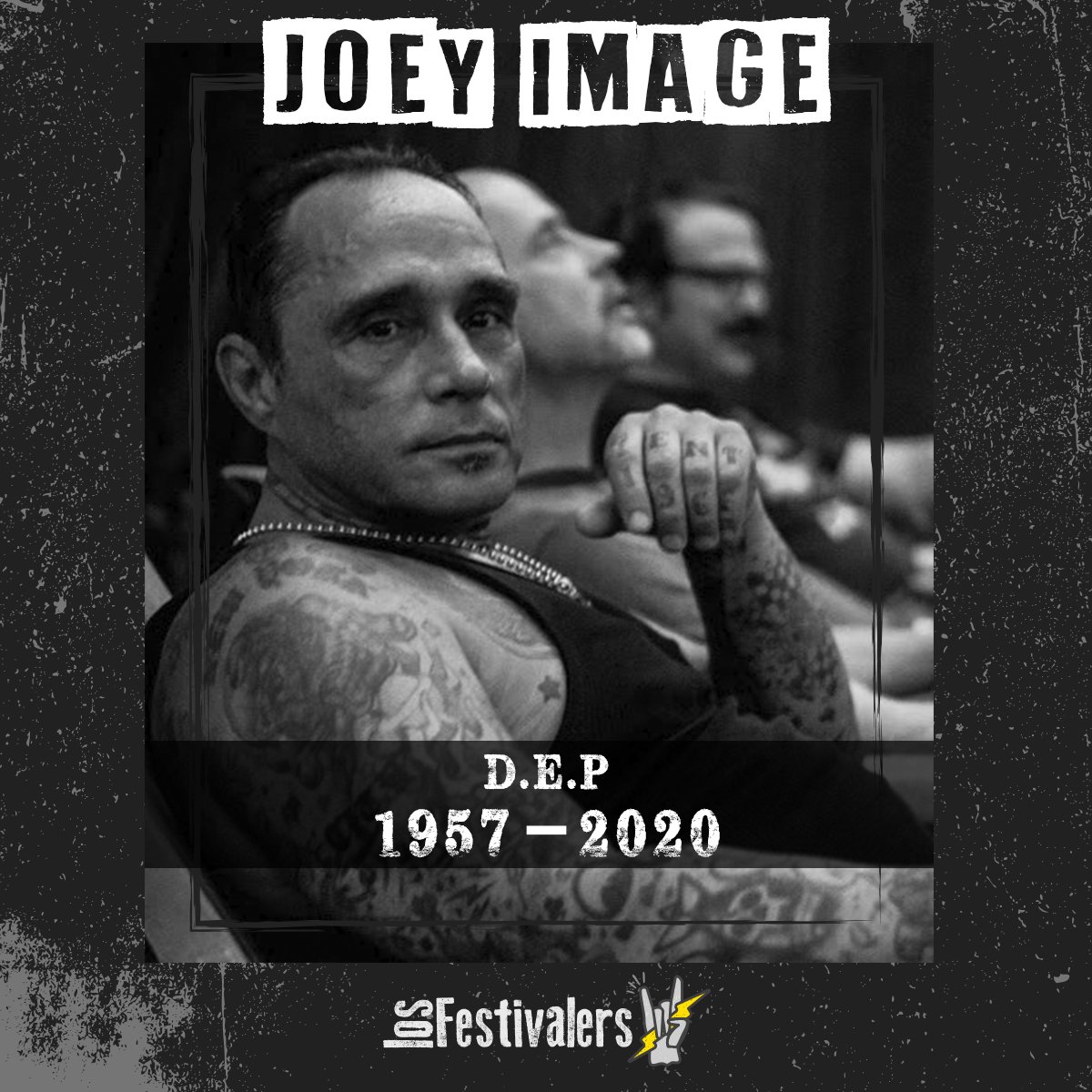 losfestivalers's tweet photo. Lamentamos el fallecimiento Joey Image, ex-baterista de @themisfits 🤘#JoeyImage
Descanse en paz: Joey Poole 🖤 https://t.co/jVxupaumX7