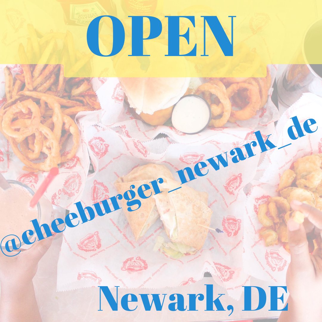 CheeburgerBrand's tweet photo. We're OPEN
.
@Cheeburger Cheeburger of Newark, De
.
.
.
.
#cheeburger #cheeburgernewarkde #Delaware https://t.co/zcrrQsf7cP