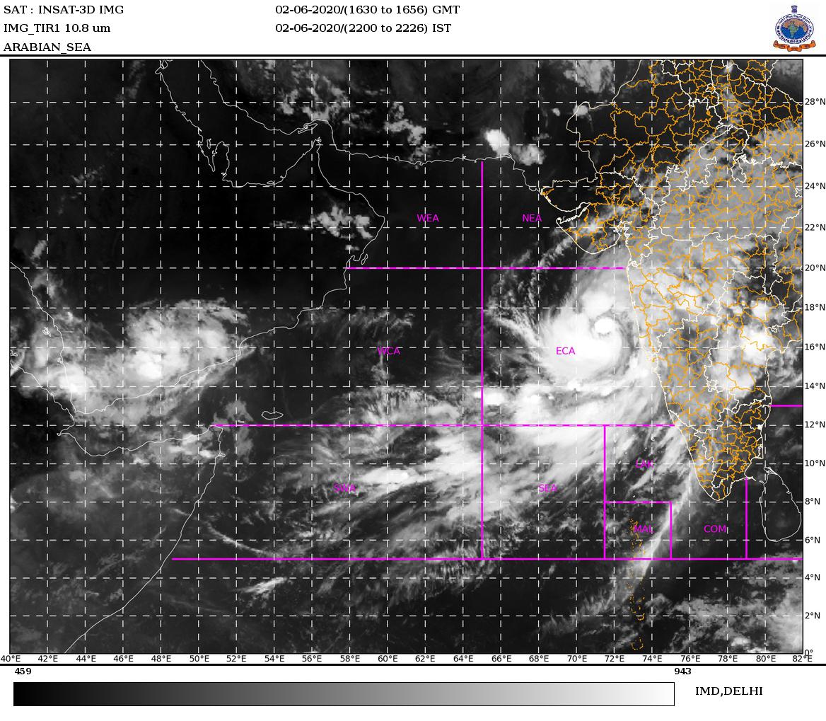 Cyclone Nisarga is now moving NNE-wards and 270 km SSW of Alibag. Heavy Rainfall started over district of south coastal Maharashtra. It is likely to intensify further gradually during next 12 hrs. 
Please find the details in the bulletin:-
rsmcnewdelhi.imd.gov.in/images/bulleti…