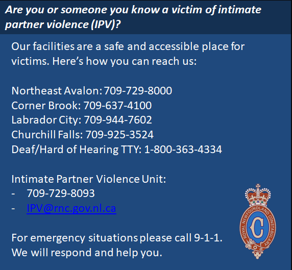 If you need help, have any questions, or want to help somebody involved in intimate partner violence (IPV), you can call or email our IPV Unit directly. Call 9-1-1 in a case of an emergency. #EndViolence #YourRNC #InThisTogether